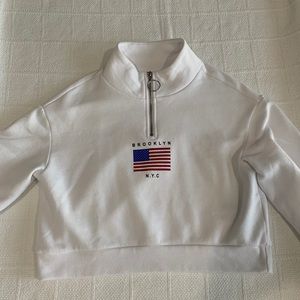 Cropped Quarter-zip Brooklyn Sweatshirt